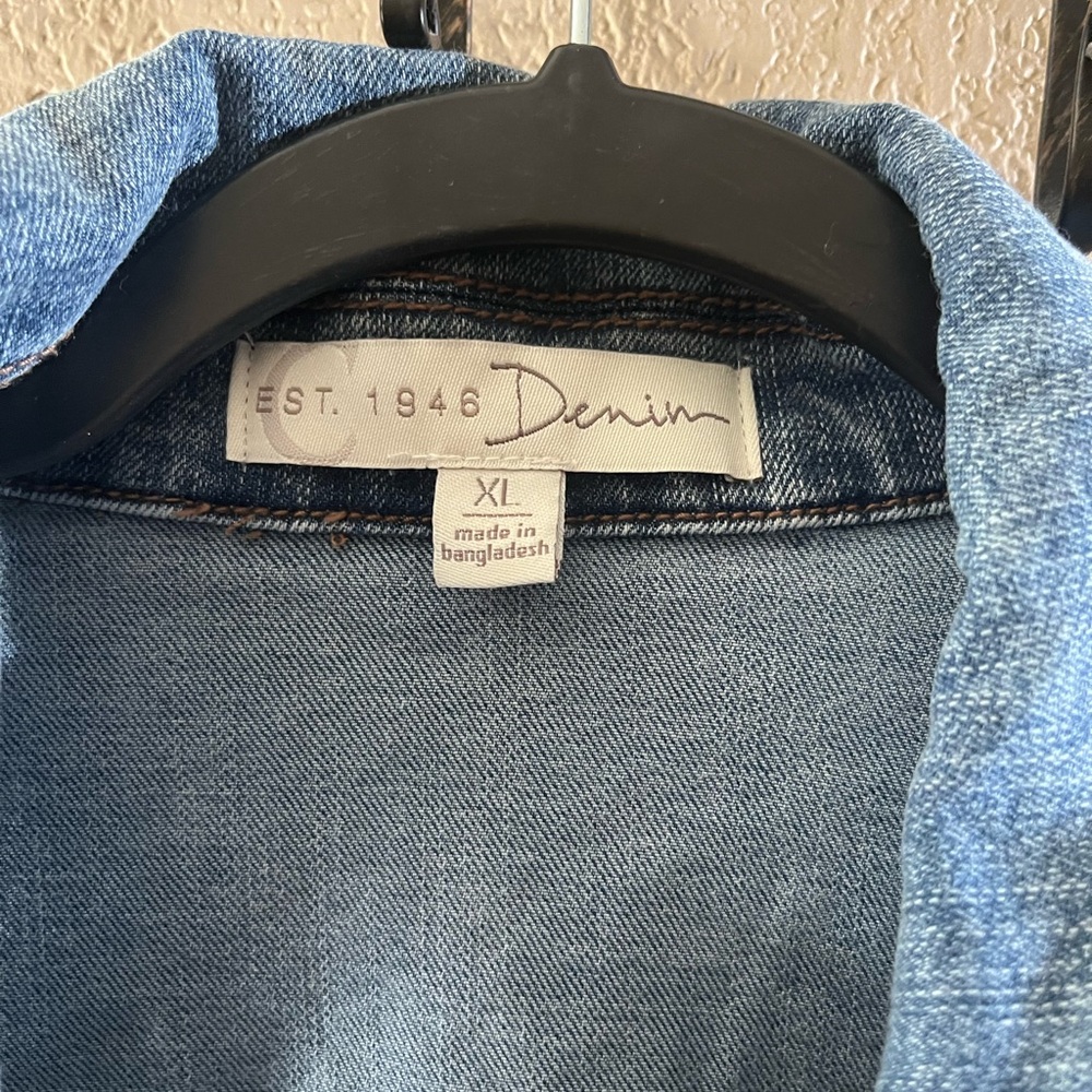 East 1946 Blue Denim Sleeveless Jean Jacket Vest - Women's Size X-Large - Picture 3 of 8